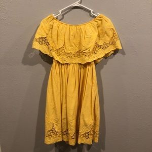Yellow Off-Shoulder Summer Dress